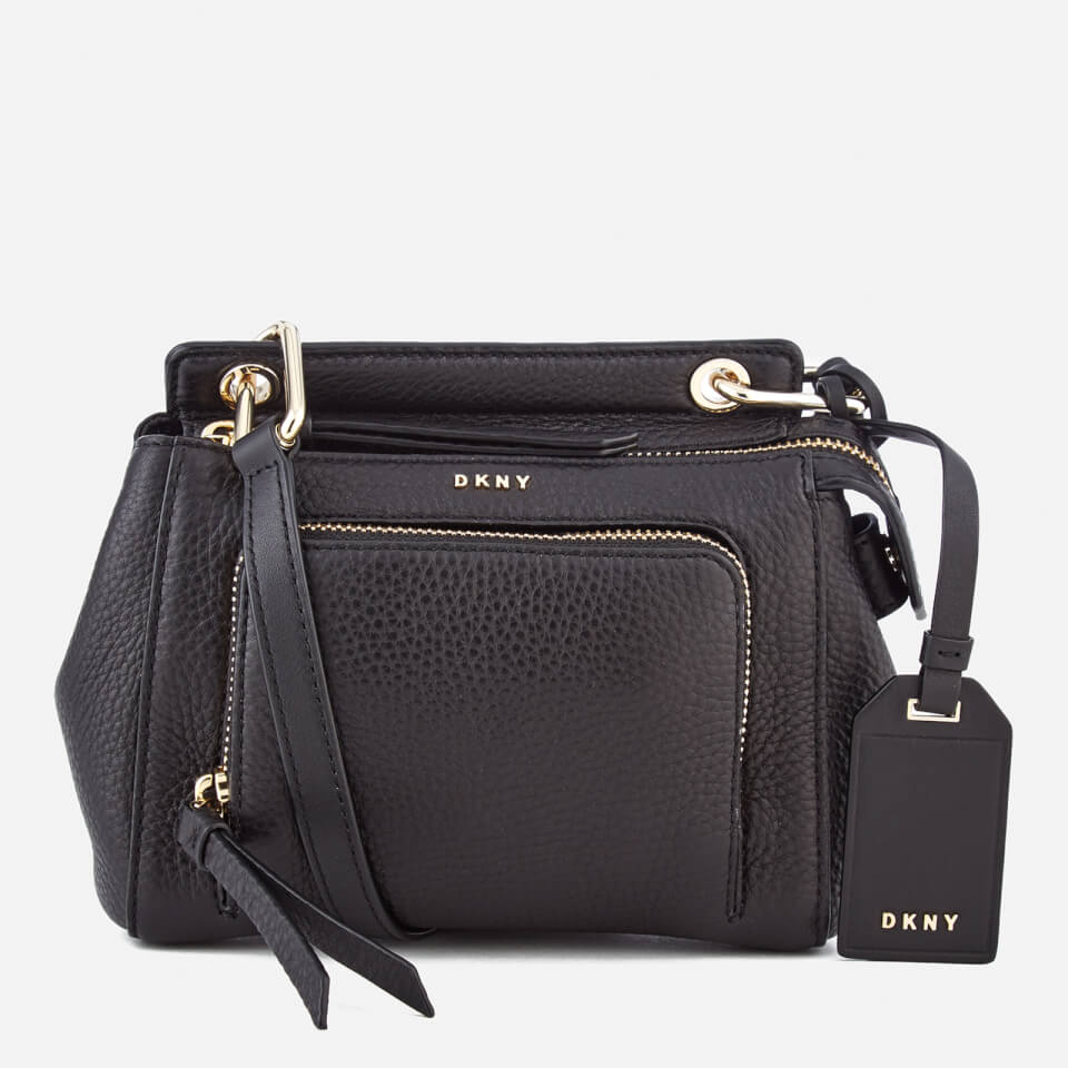DKNY Women's Pebble Leather Mini Top Handle Cross Body Bag Black