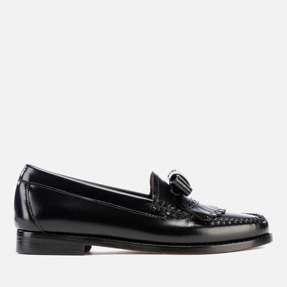 Bass Weejuns Women's Esther Bow Leather Loafers - Black - Free UK ...
