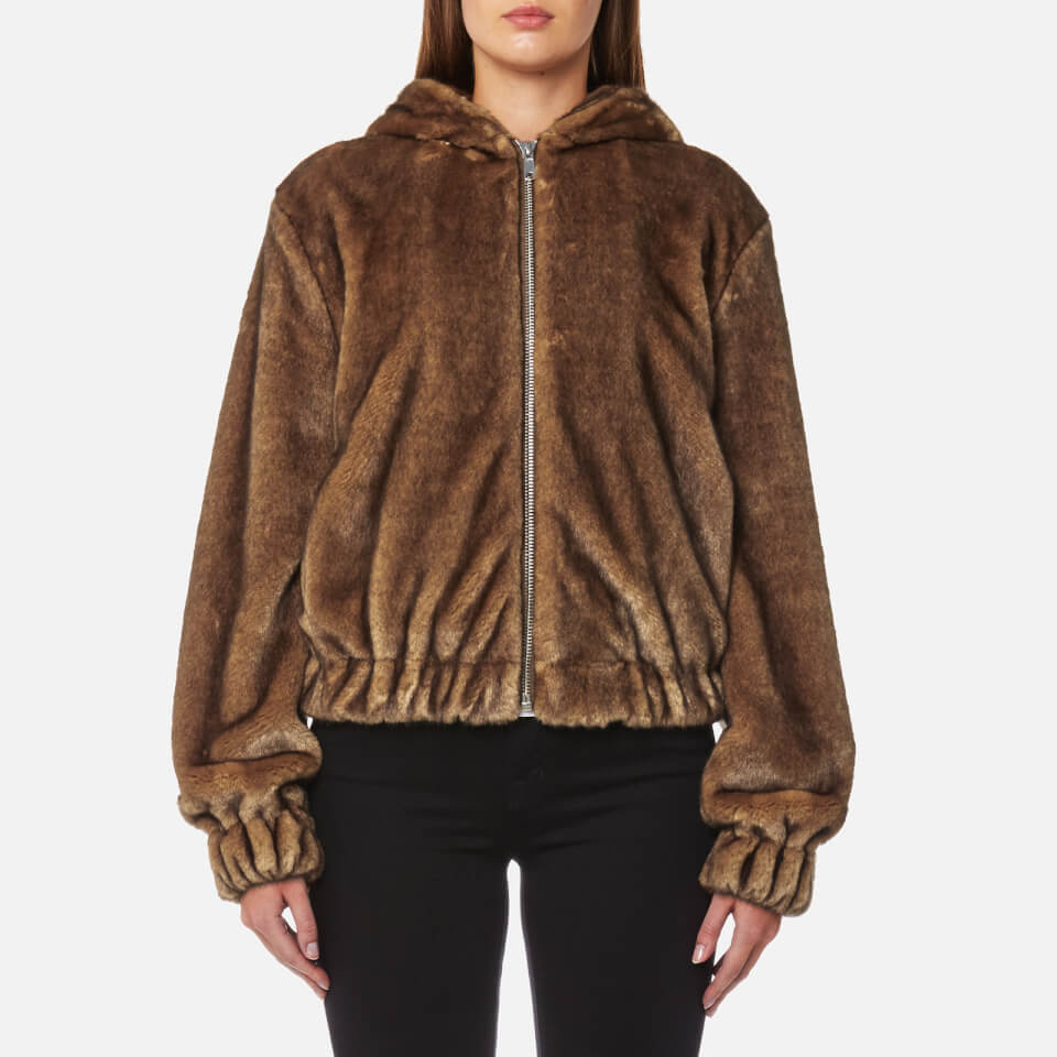 Helmut lang hooded discount mink bomber