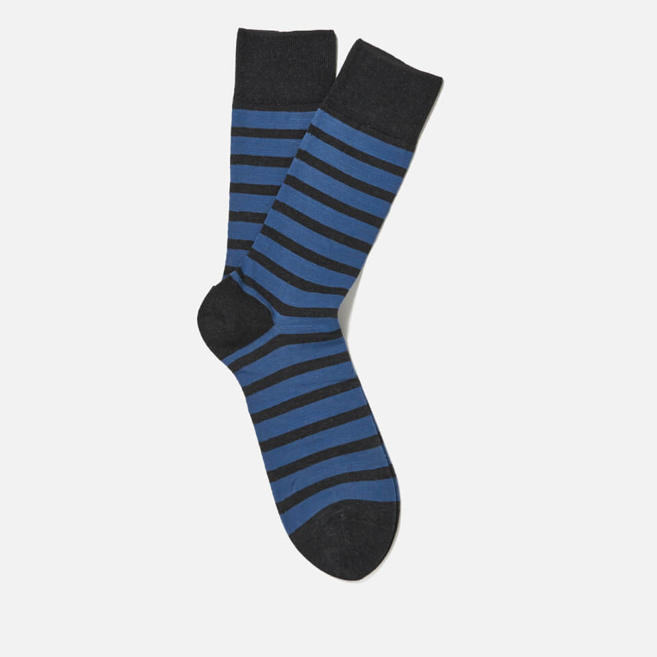FALKE Men's Even Stripe Basic Socks - Anthracite Melange - Free UK ...