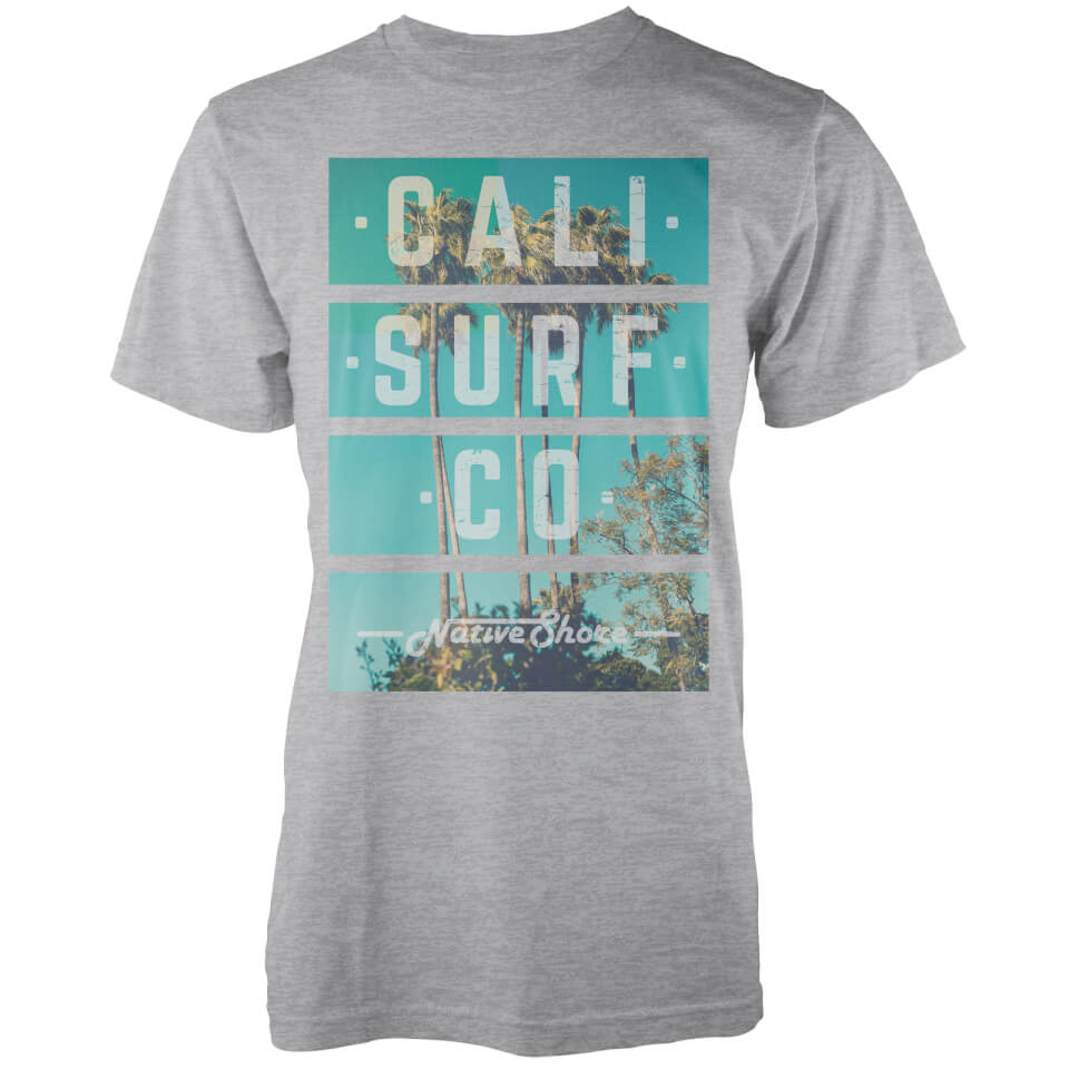 Native Shore Men S Cali Surf Co Block Graphic T Shirt Light Grey