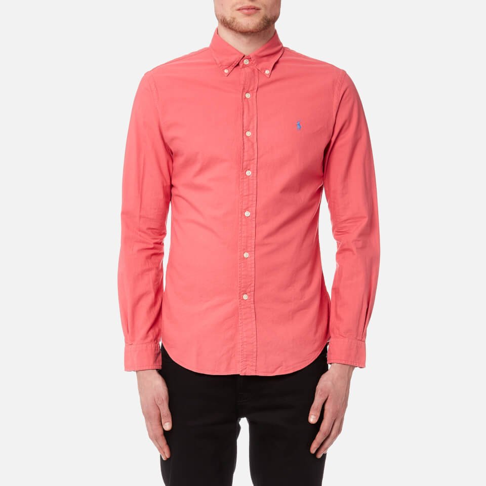 Polo Ralph Lauren Men's Slim Fit Garment Dye Shirt Salmon Heather