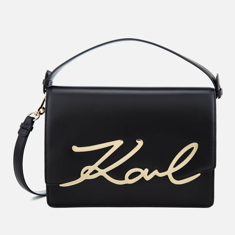 Karl Lagerfeld Women's Signature Big Shoulder Bag Black