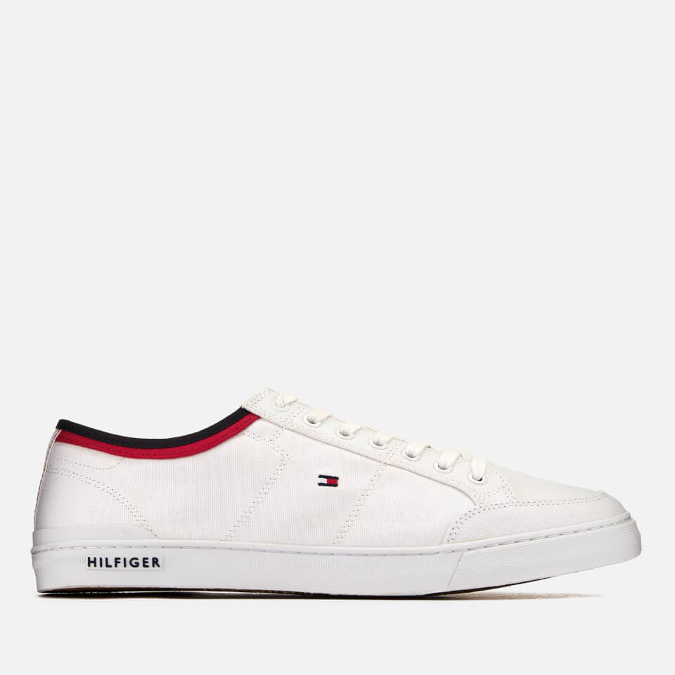 tommy hilfiger core corporate canvas trainers in white