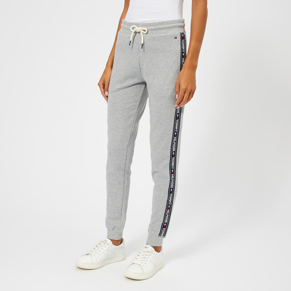 Tommy Hilfiger Women's Track Pants with Logo Trim Down the Side Grey