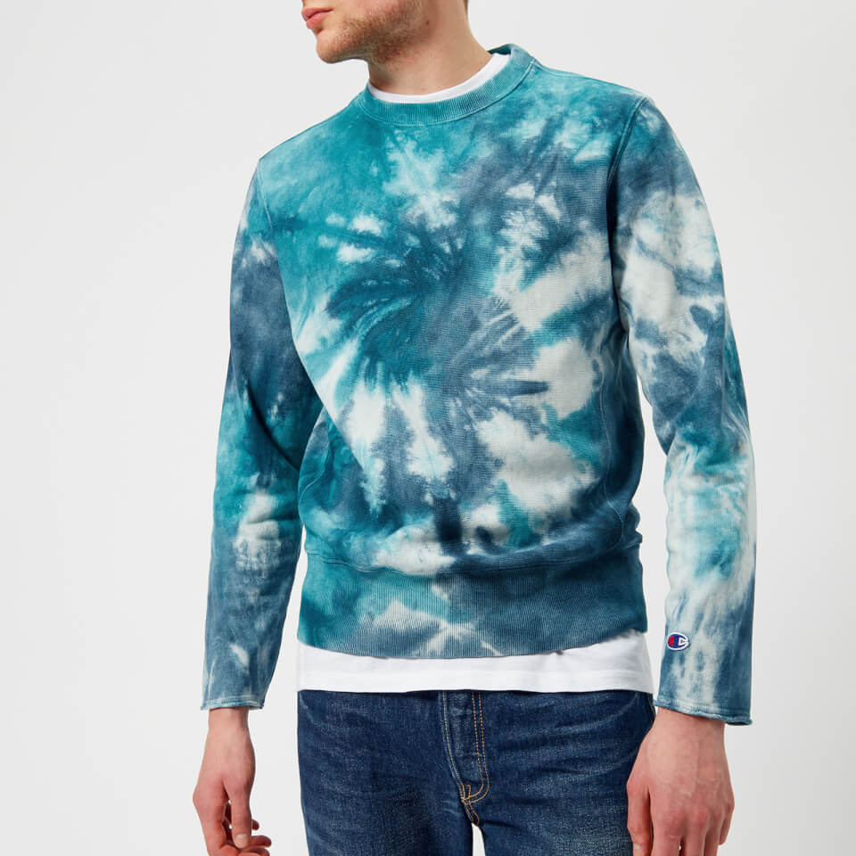 Champion Men's 68 Weave Crew Tie Dye Sweatshirt - Teal ...