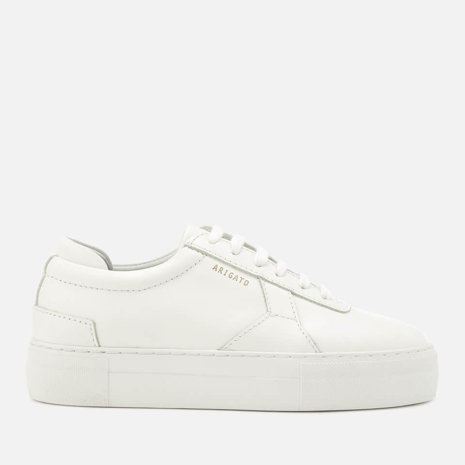 white platform leather trainers