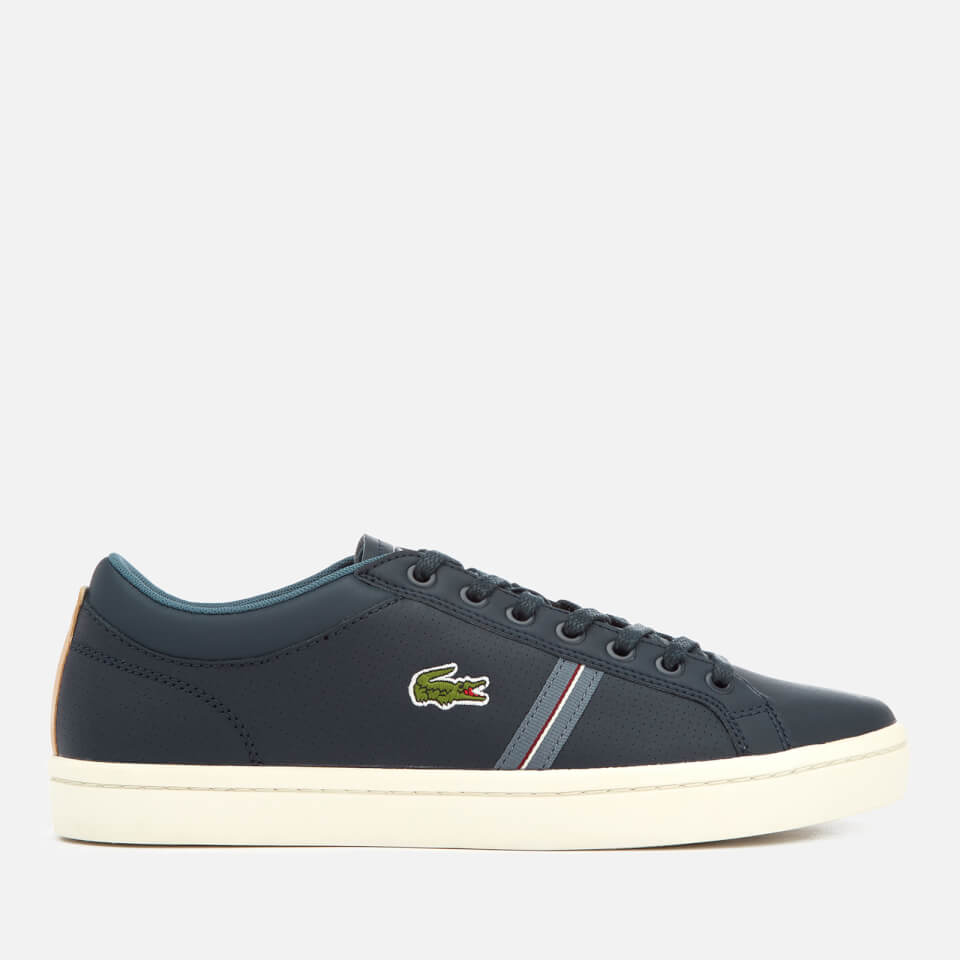 lacoste men's straightset leather trainers