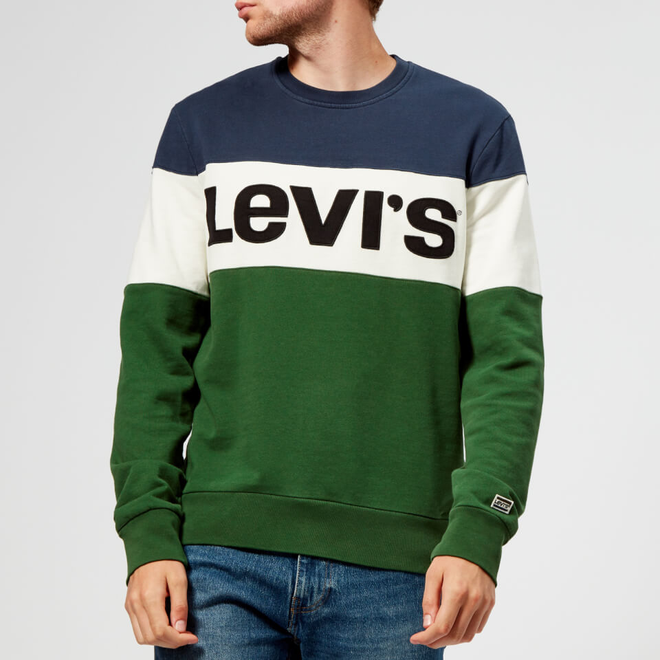 Levi's Men's Colorblock Sweatshirt - Green Mens Clothing | TheHut.com