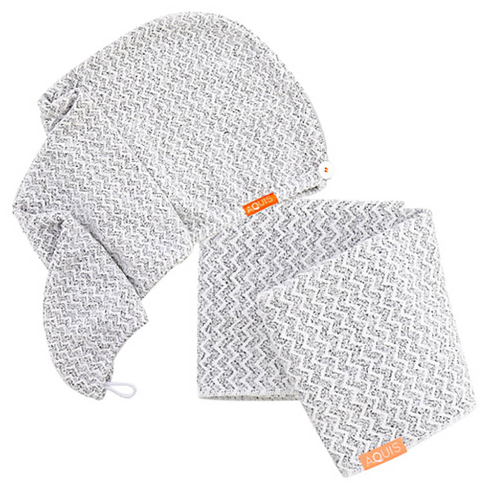 Aquis Lisse Luxe Hair Turban And Hair Towel Chevron Worth 60 00 Beautyexpert
