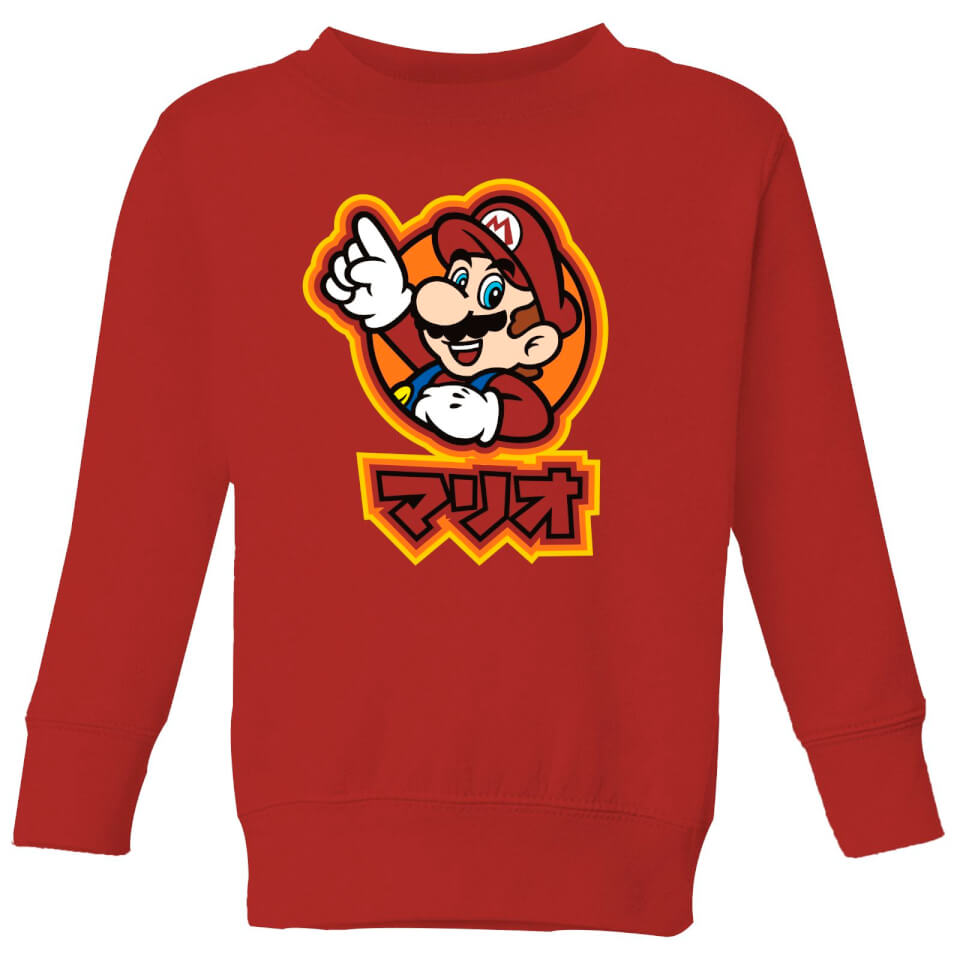 Nintendo Super Mario Kanji Kid's Sweatshirt - Red | IWOOT