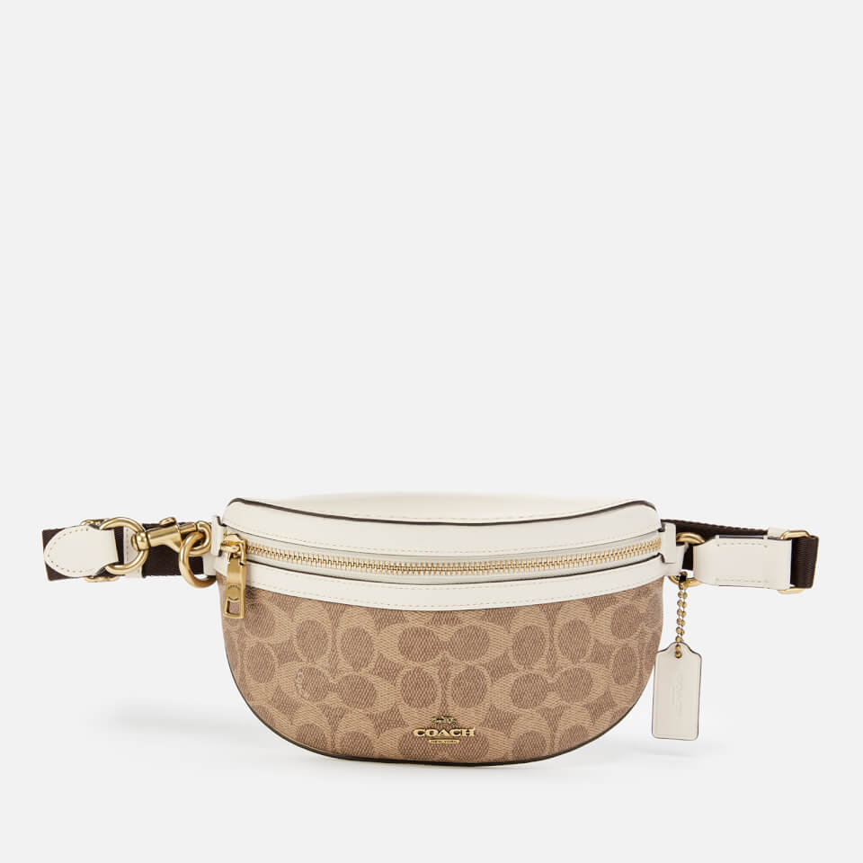 Coach Women&#39;s Coated Canvas Signature Belt Bag - Tan Chalk - Free UK Delivery Available
