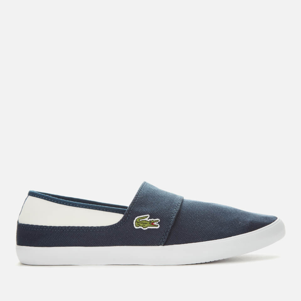 Lacoste Men's Marice Canvas Slip On Trainers - Navy/White Mens Footwear ...