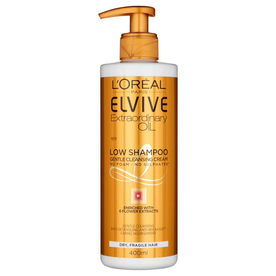 L Oreal Paris Elvive Extraordinary Oil Low Shampoo For Dry Hair 400ml Free Shipping Lookfantastic