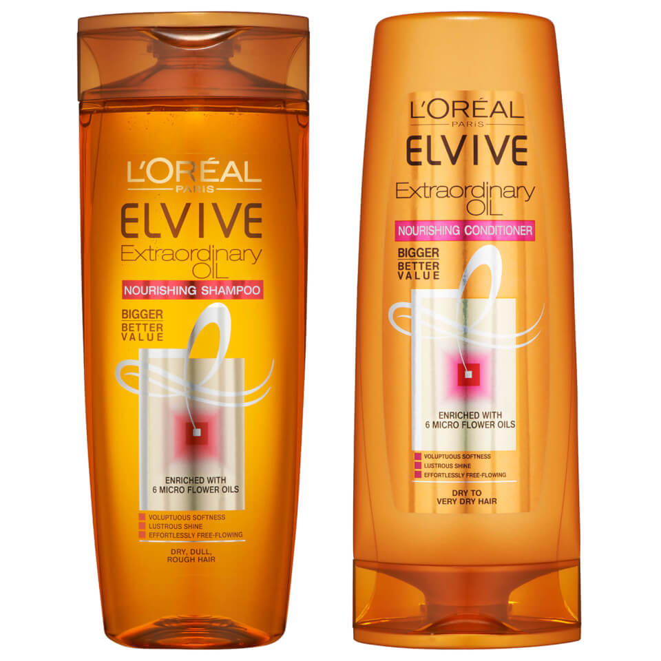 L Oreal Paris Elvive Extraordinary Oil Shampoo And Conditioner Set Exclusive Free Shipping Lookfantastic