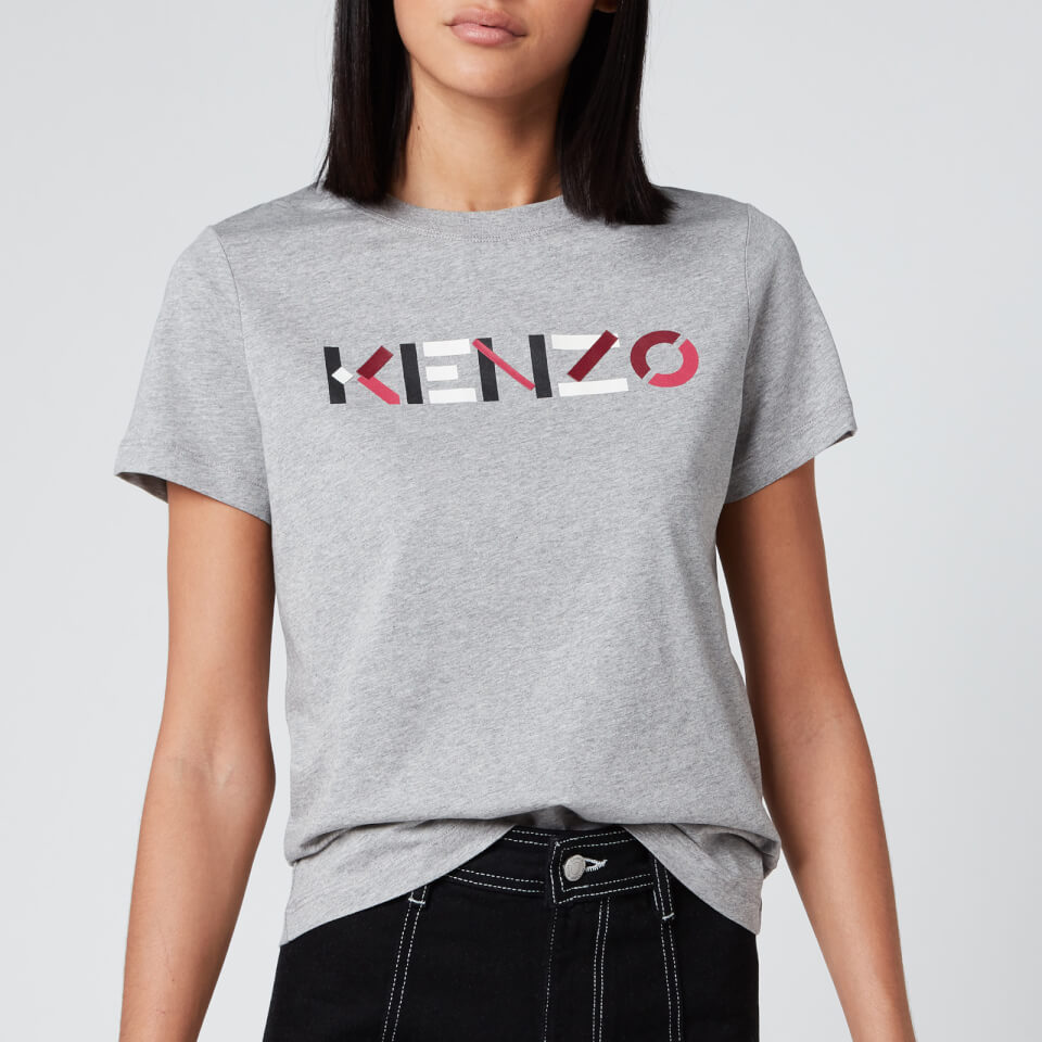 KENZO Women's Classic Fit TShirt KENZO Logo Pearl Grey Free UK