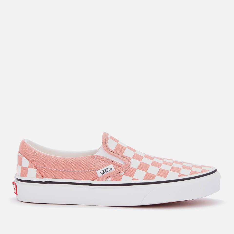 blue and pink vans slip ons