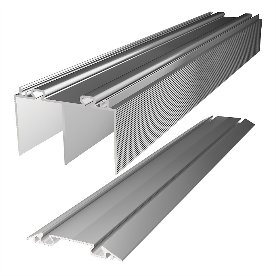 Duo Aluminium Sliding Door Track Set (W)2745mm Homebase