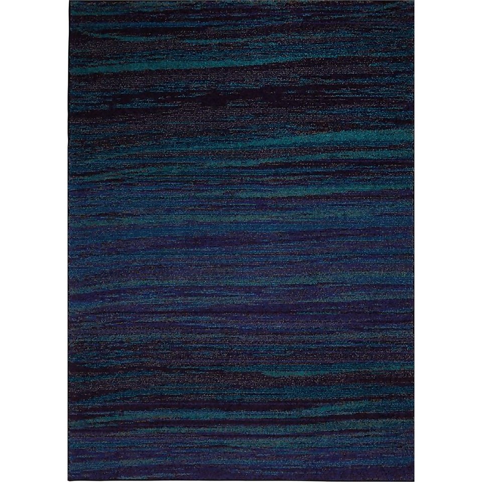 Karnaby Stripe Blue Rug 120 x 170cm Homebase