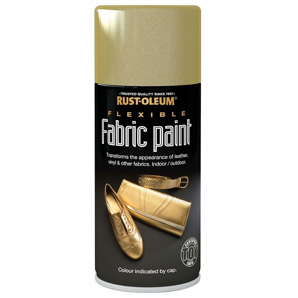 RustOleum Flexible Fabric Paint Gold Spray 150ml Homebase