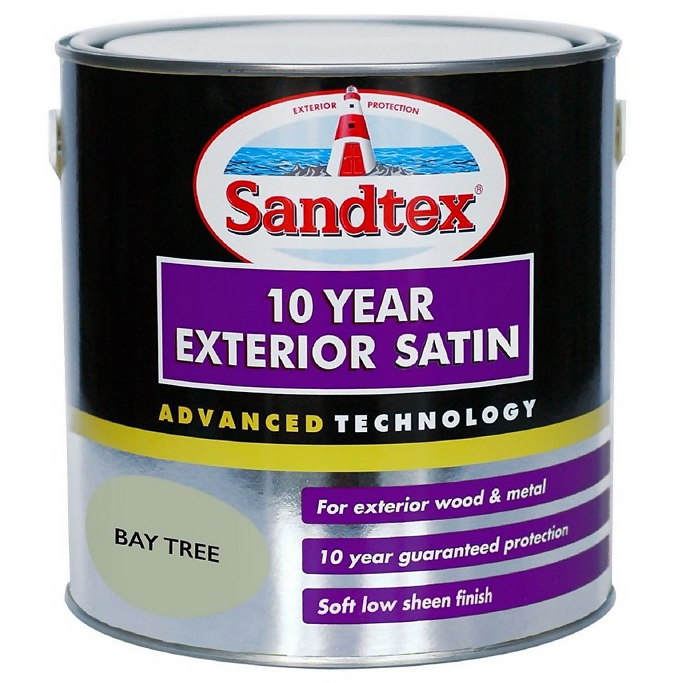 Sandtex Exterior 10 Year Satin Paint Bay Tree 2.5L Sandtex Exterior 10 Year Satin Paint Bay Tree 2.5L