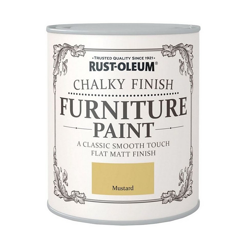 RustOleum Chalky Furniture Paint Mustard 125ml Homebase