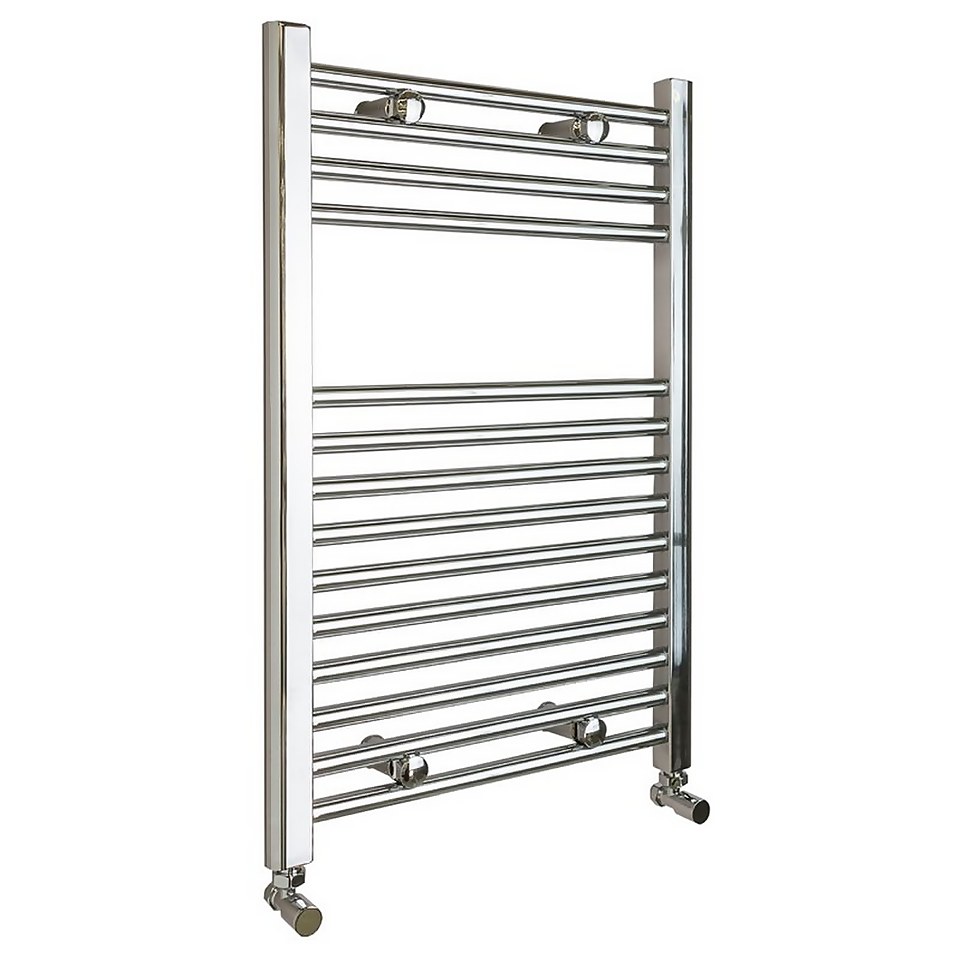 QualRad Straight Heated Towel Rail 750mm x 600mm Chrome Homebase