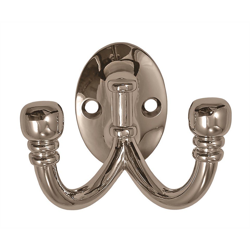 Ball End Double Robe Hook Chrome Homebase