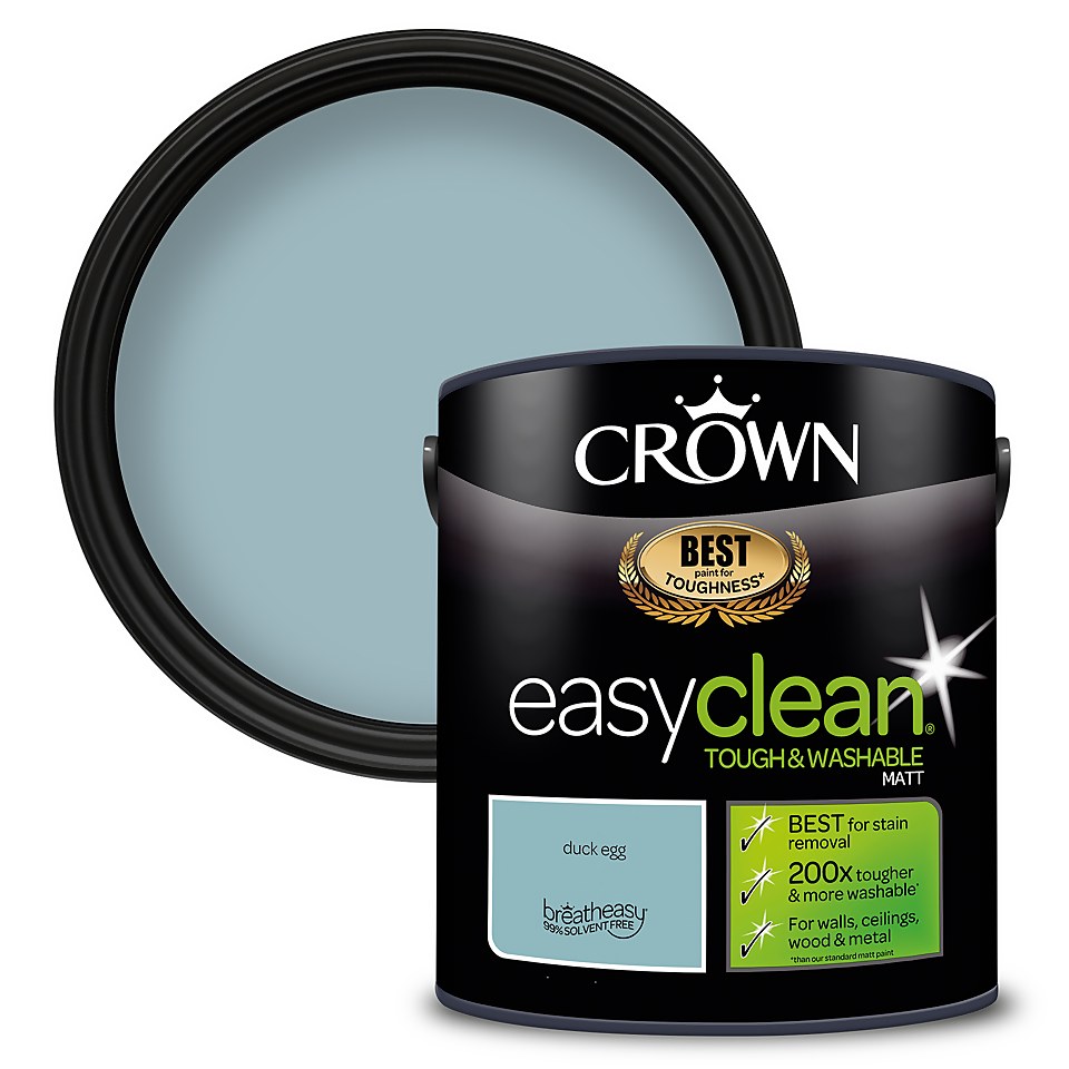 Crown Easyclean 200 Duck Egg Matt Paint 2.5L Homebase