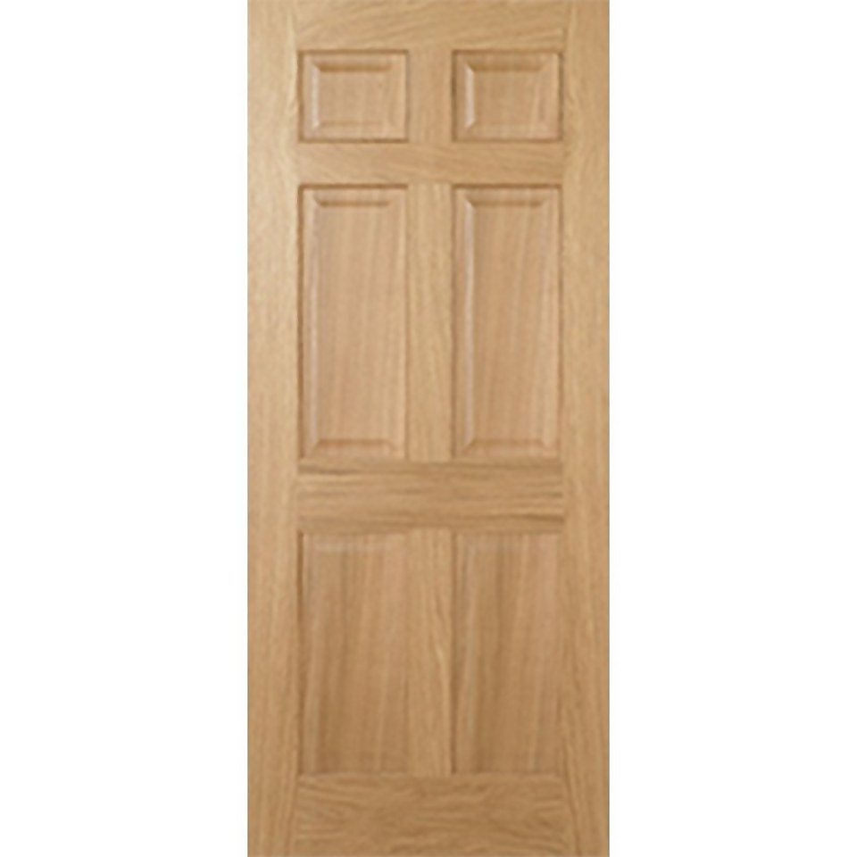 Regency Internal Prefinished Oak 6 Panel Door 838 x