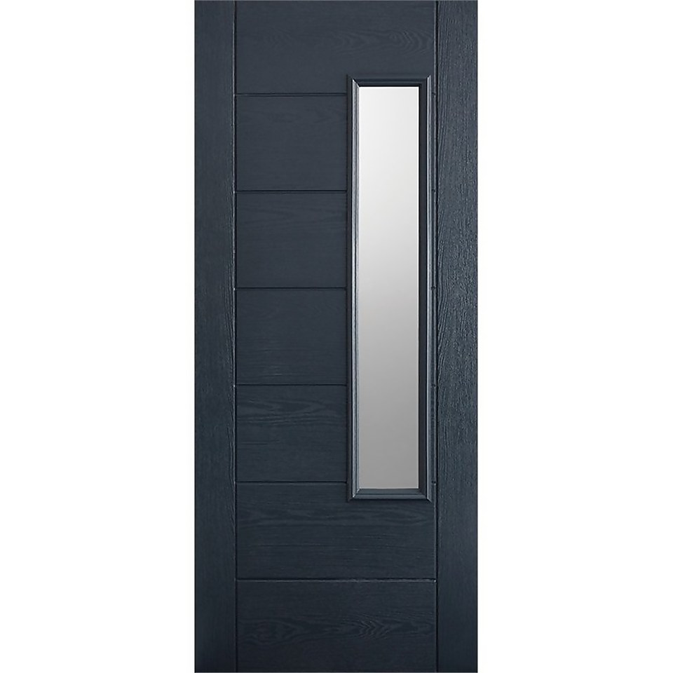 Newbury External Glazed Anthracite Grey GRP 1 Lite Door 813 x 2032mm Homebase
