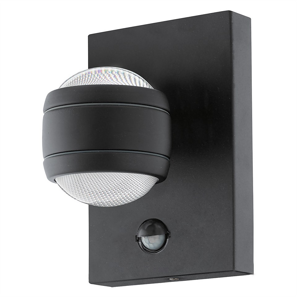EGLO Sesimba 1 LED Sensor Wall Light Black | Homebase