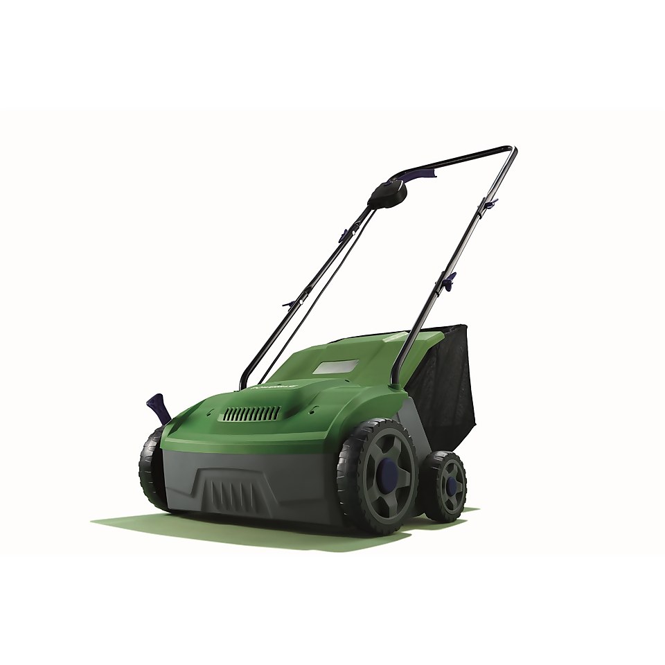 Powerbase 1400W Electric Lawn Rake Scarifier Homebase