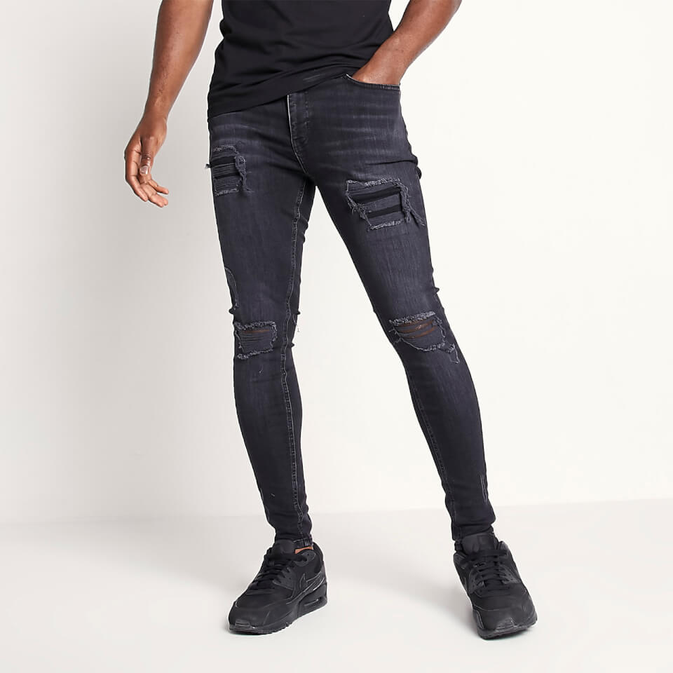 Distressed washed black jeans Clearance