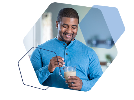 Image of a man enjoying an OPTIFAST shake