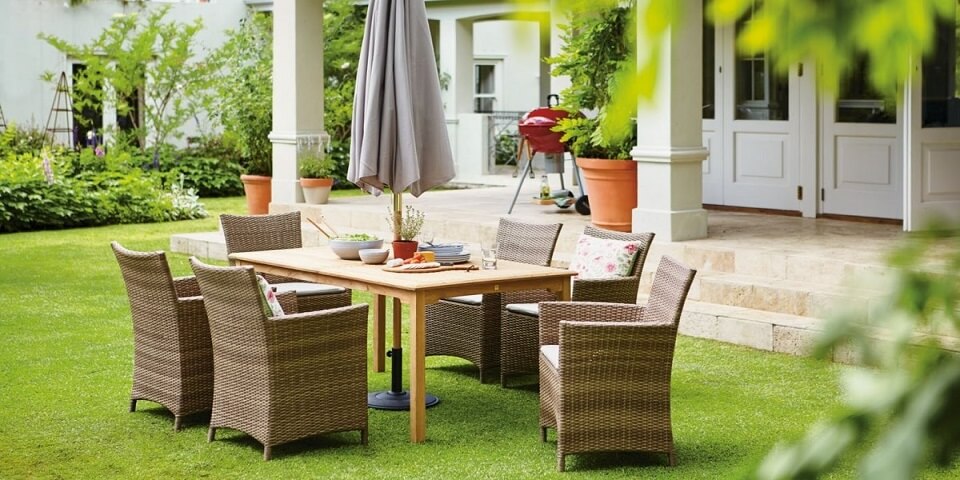 Wooden garden furniture, rattan outdoor furniture | Homebase