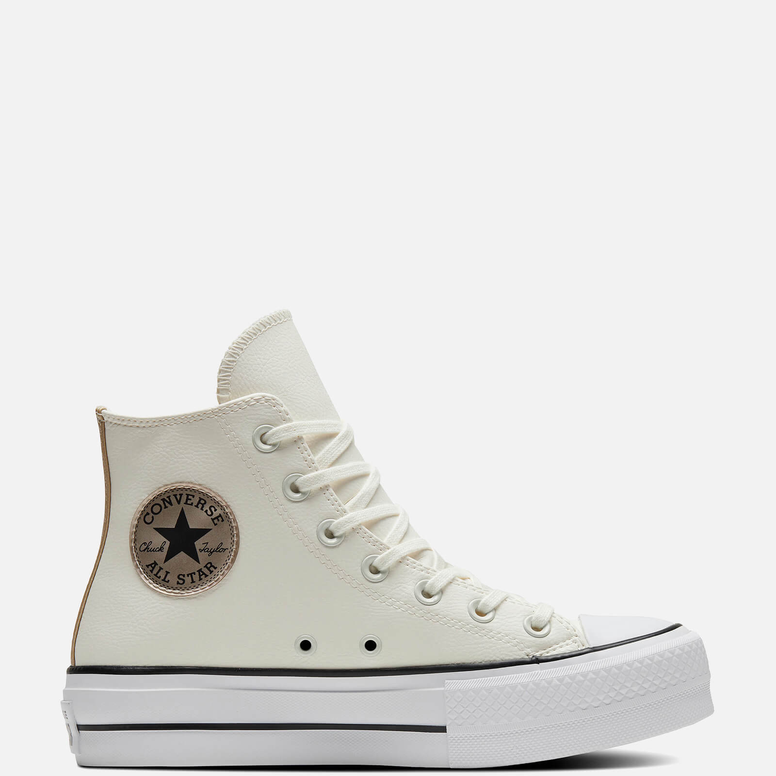 Anodized Metals Leather Lift Hi-Top Trainers