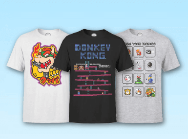3 For £30 Officially Licensed Nintendo T-Shirts